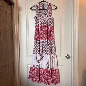 Chelsea & Theodore Floral Sleeveless Maxi Dress bohemian, fun & flirty, preppy